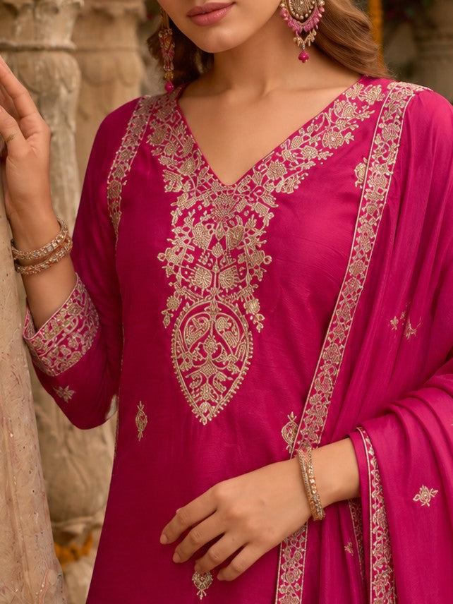 Preity Carmine Full Work Suit Set