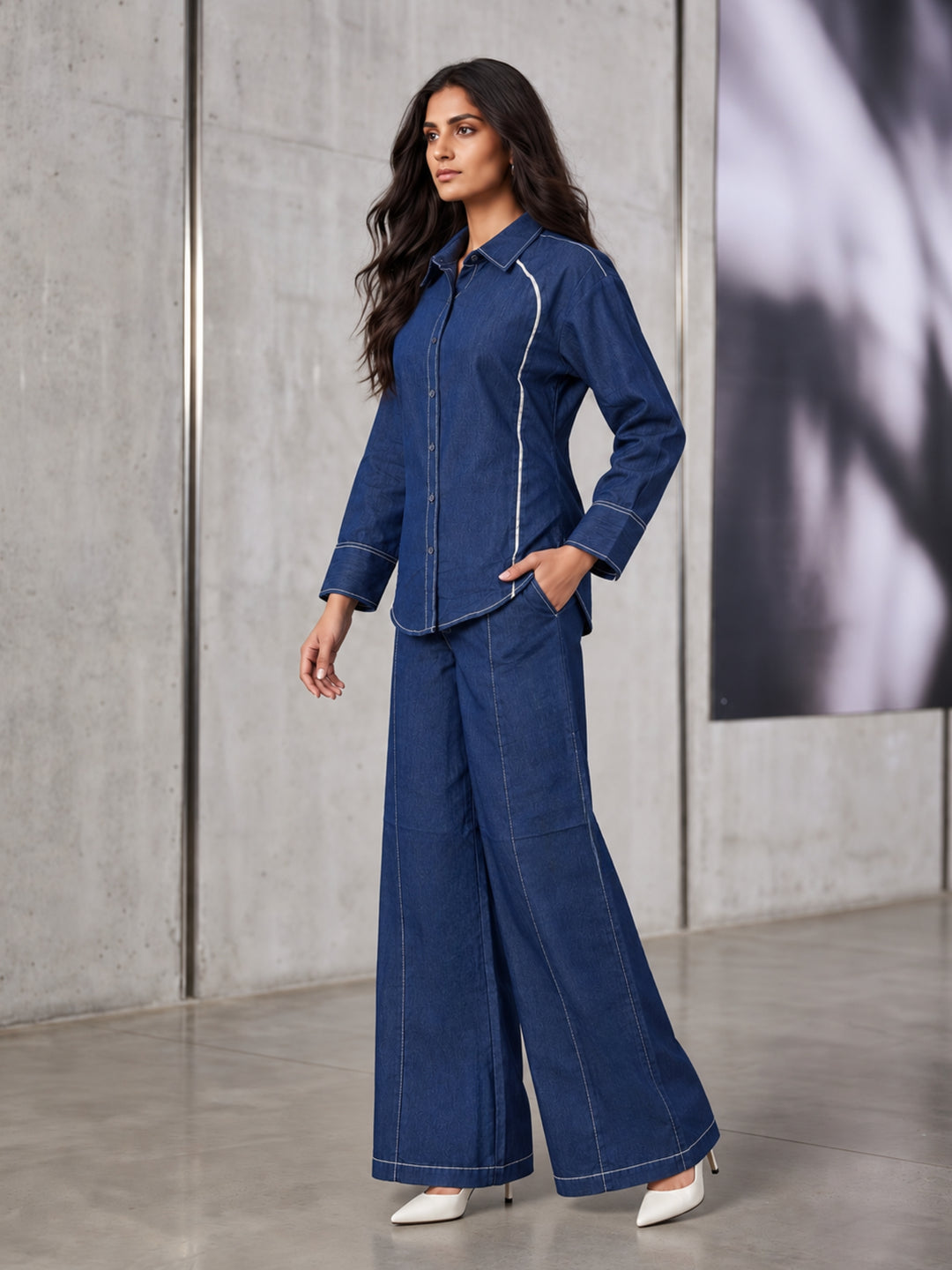 Priha Telav Denim Co-Ord Set