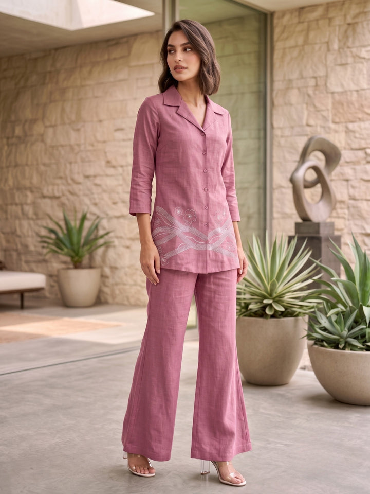 Prisha barbie embroidery cotton co-ord set
