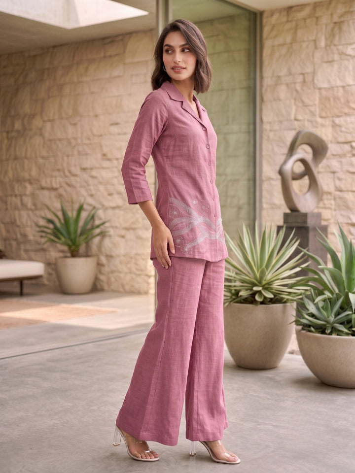 Prisha barbie embroidery cotton co-ord set