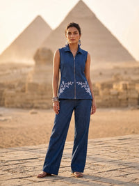 Prisha Bombay Embroidery Denim Co-Ord Set