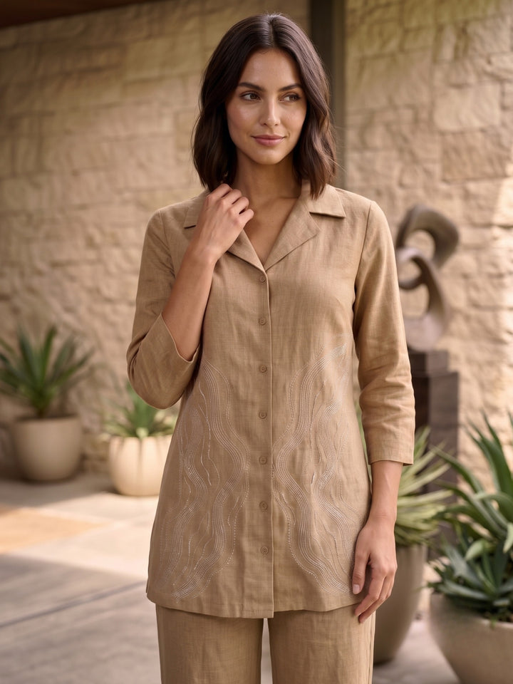 Prisha ecru embroidery cotton co-ord set