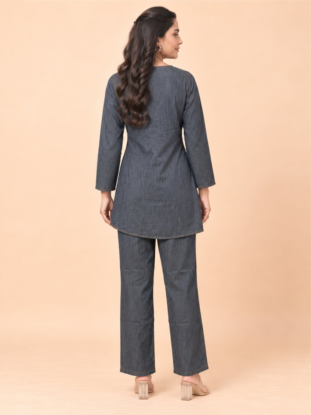 Prisha heart denim co-ord set