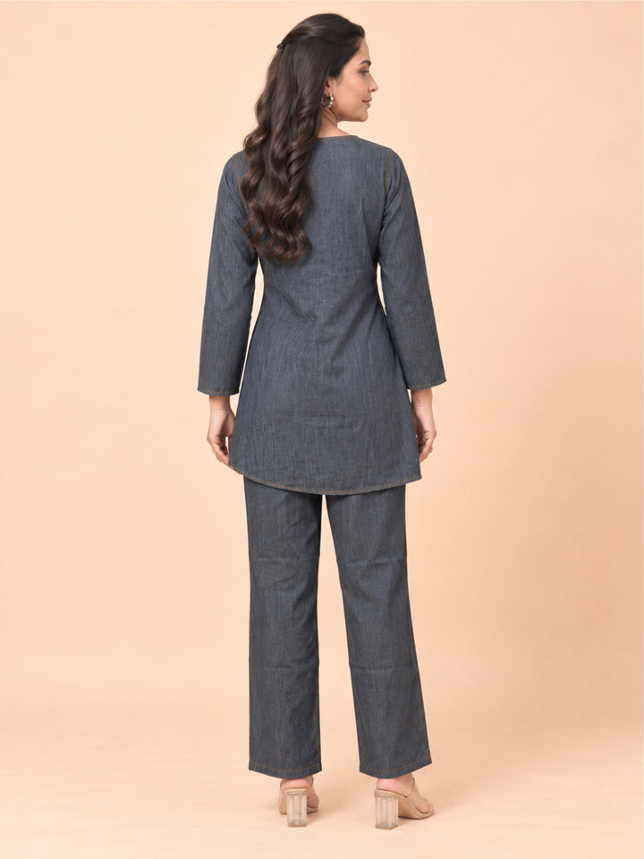 Prisha heart denim co-ord set