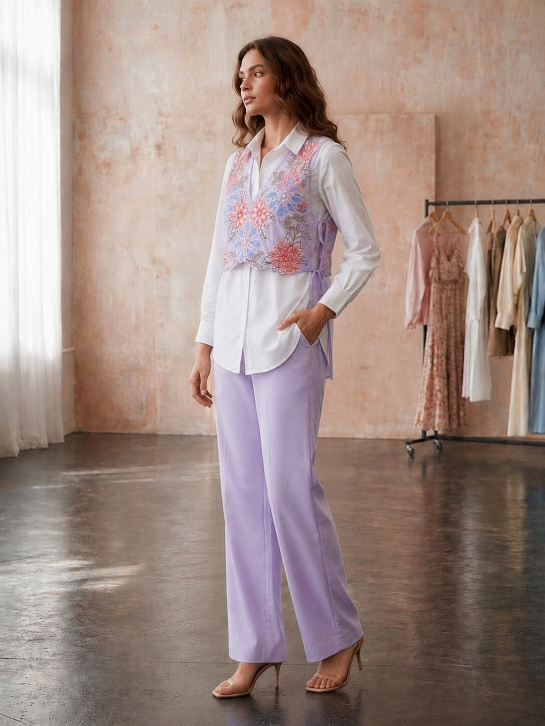 Prisha Lily BibStyle Embroidery  Co-ord Set