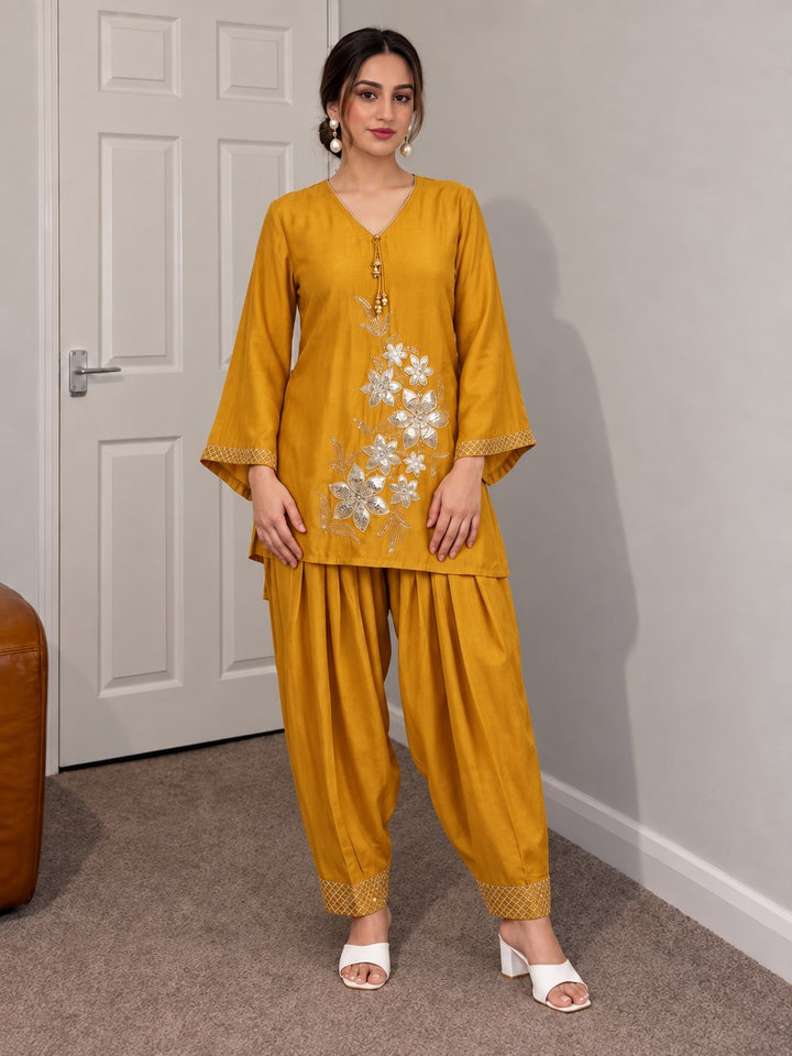 Prisha Mimosa Applique farshi Co-Ord Set