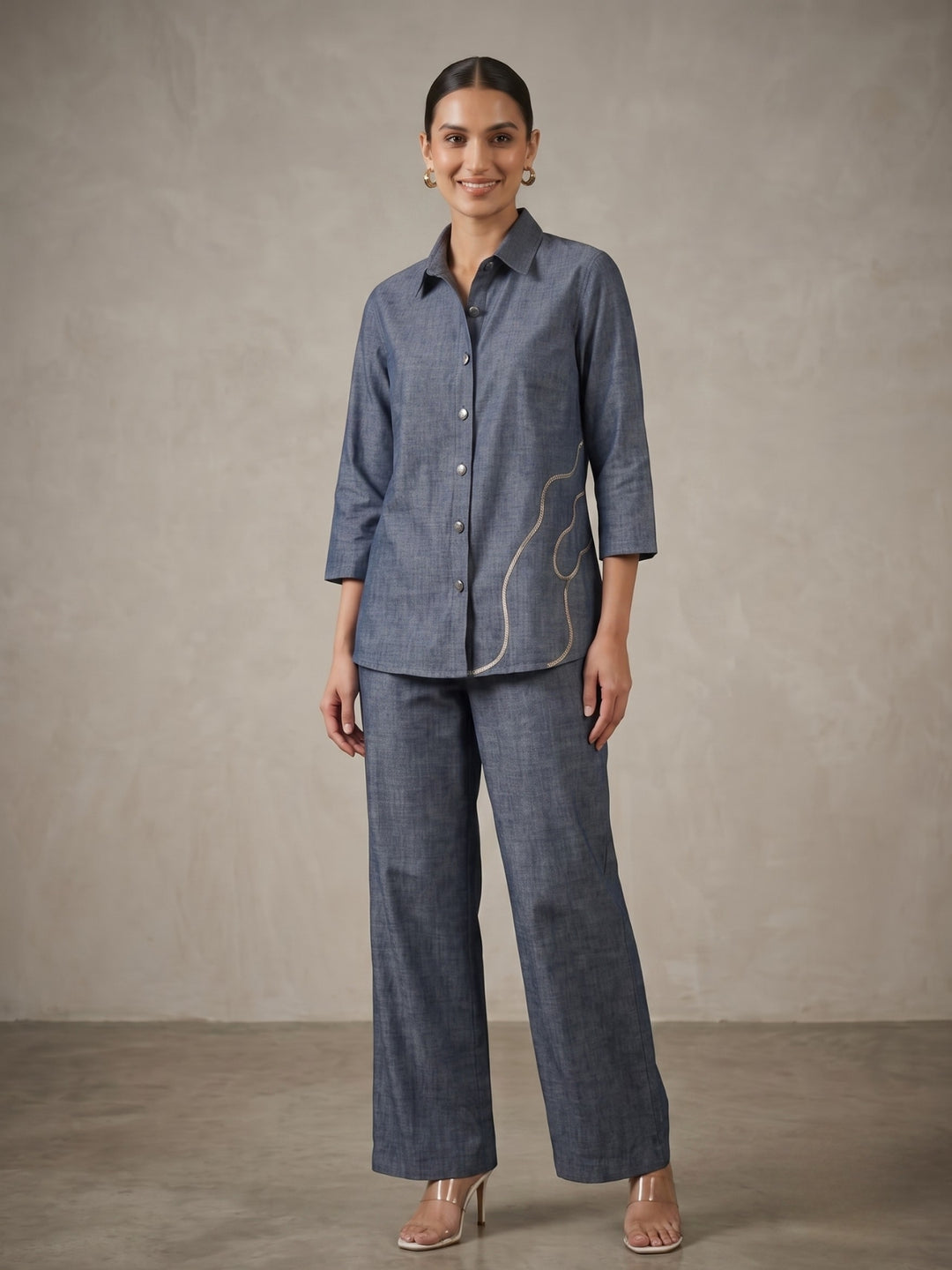 Prisha salu denim co-ord set