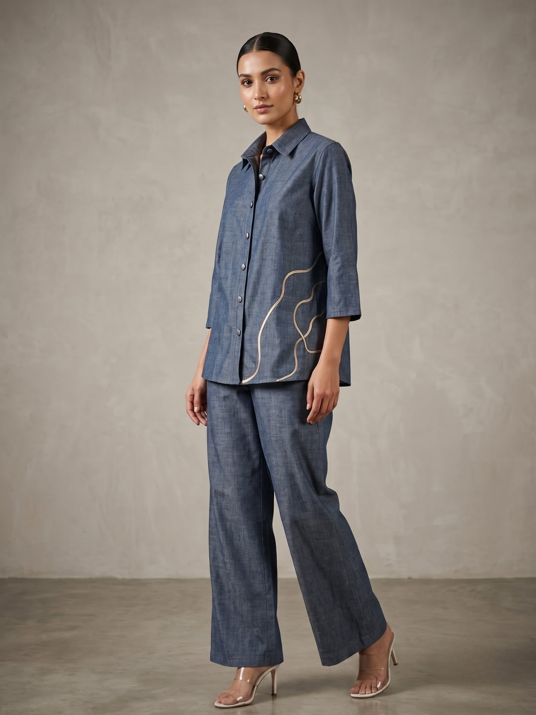 Prisha salu denim co-ord set