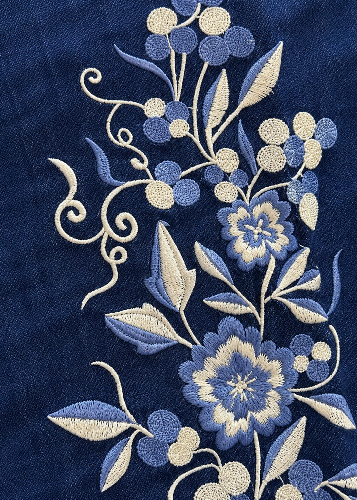 Prisha tiffany embroidery denim co-ord set