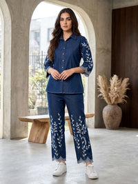 Prisha Ultra Embroidery Denim Co-ord Set