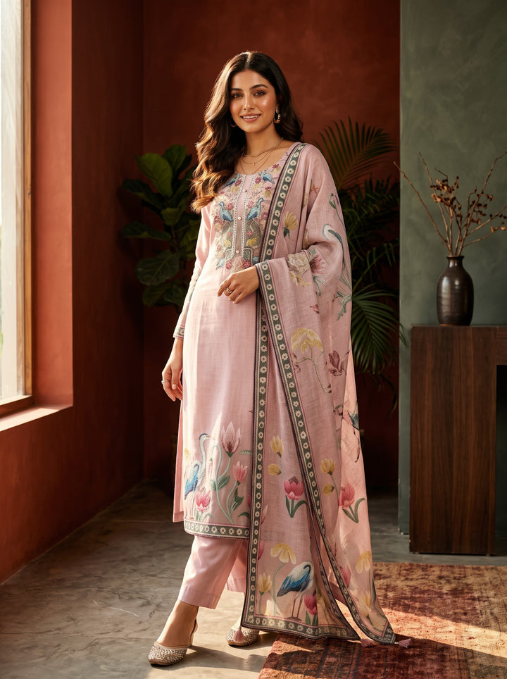 Reet Mauve Printed Work Suit Set