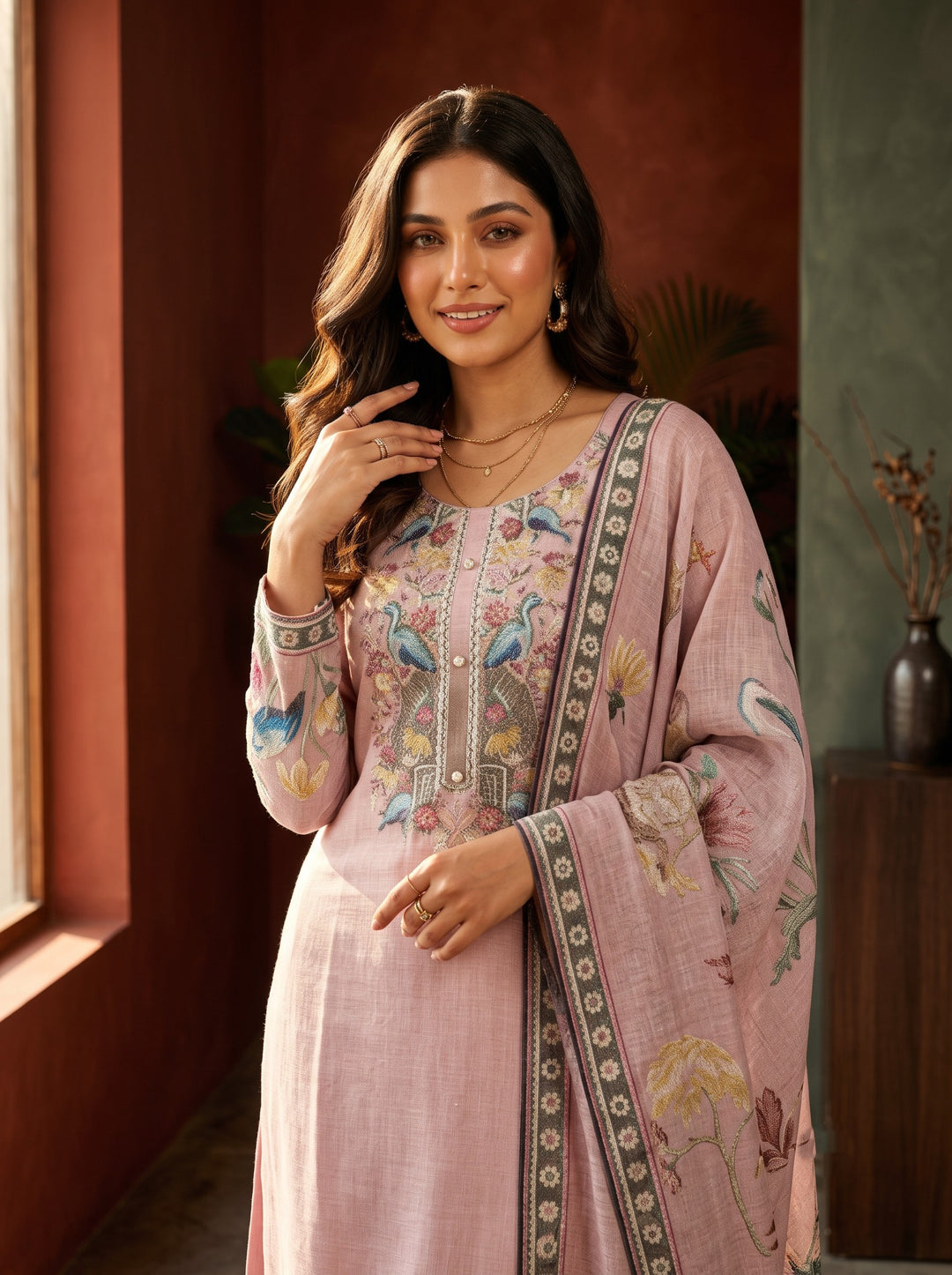 Reet Mauve Printed Work Suit Set