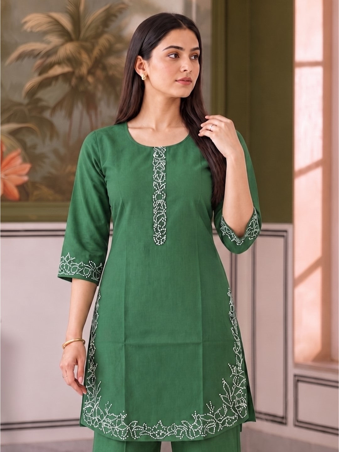 Regina Verdigris Embroidered Co-ord Set
