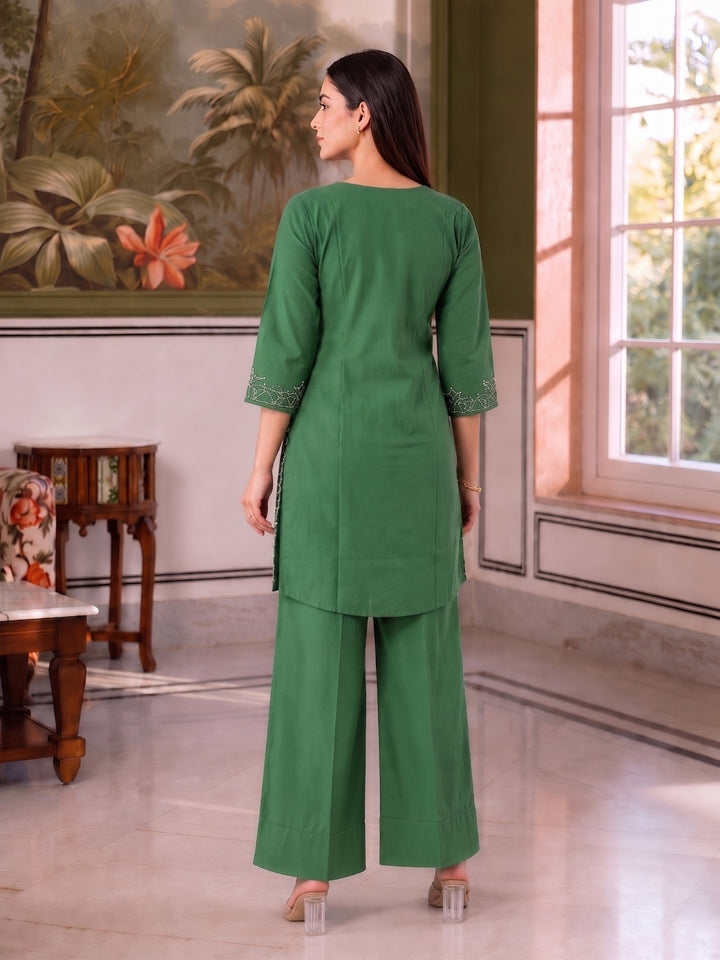 Regina Verdigris Embroidered Co-ord Set