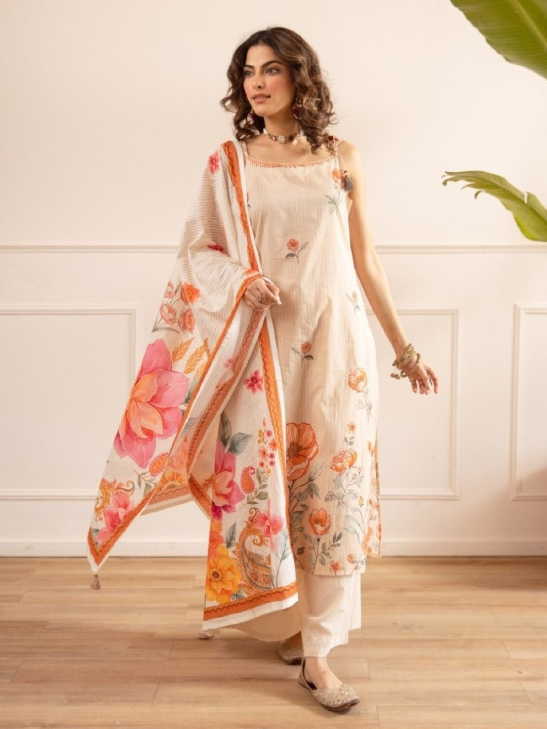 Kashvi Caramel Cotton Suit Set