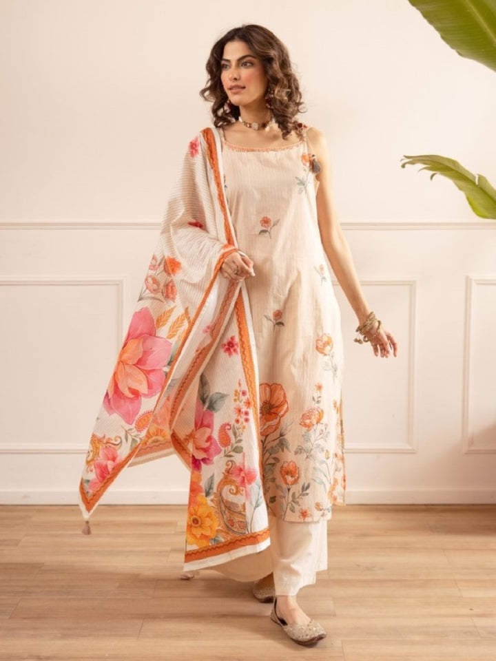 Kashvi Caramel Cotton Suit Set