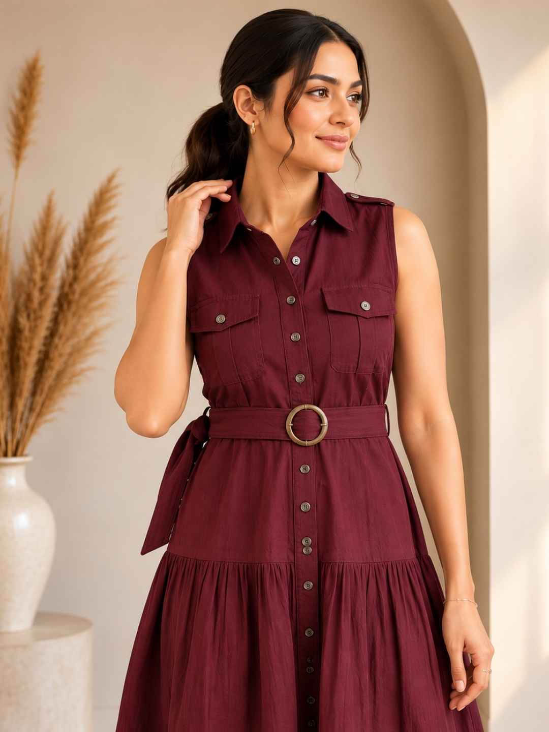 Ridhika mulberry cotton dress