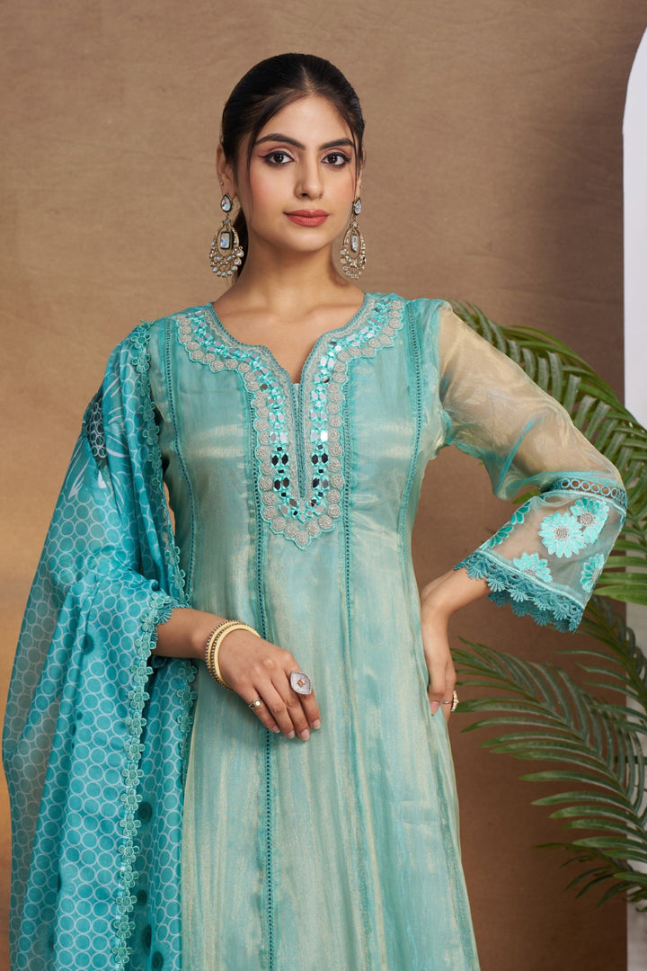 Anumeha Peacock Full Work Suit Set