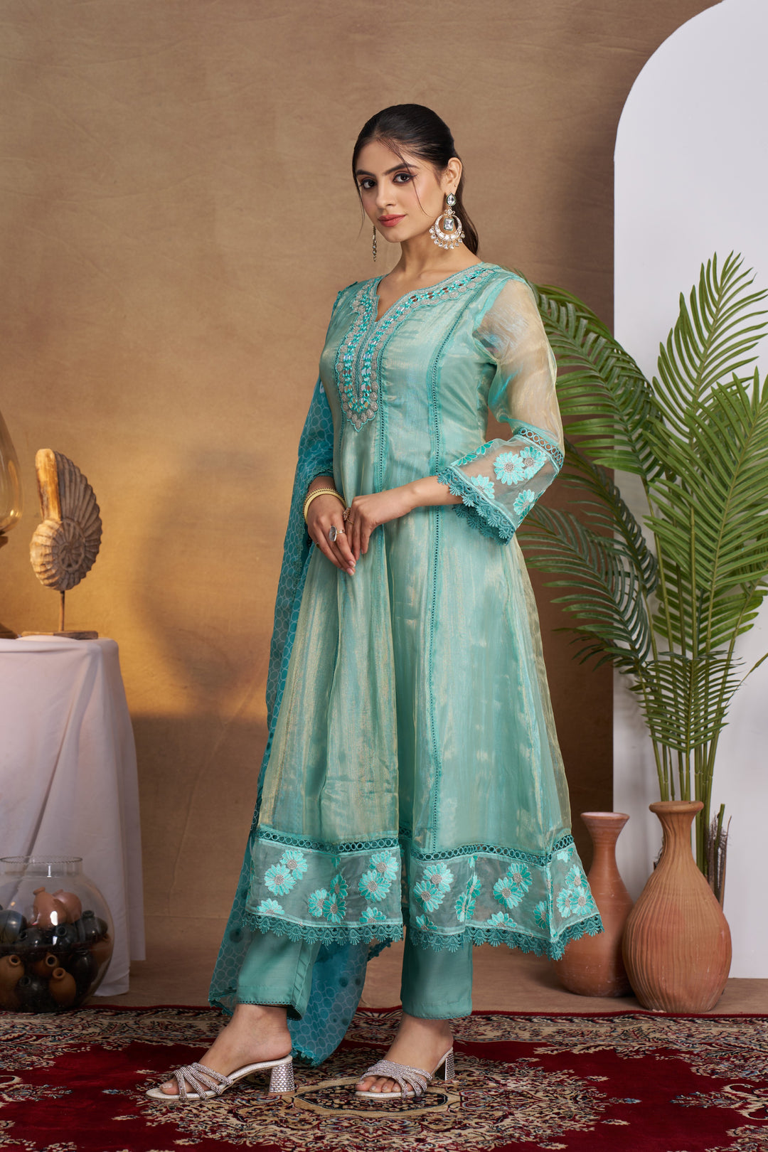 Anumeha Peacock Full Work Suit Set