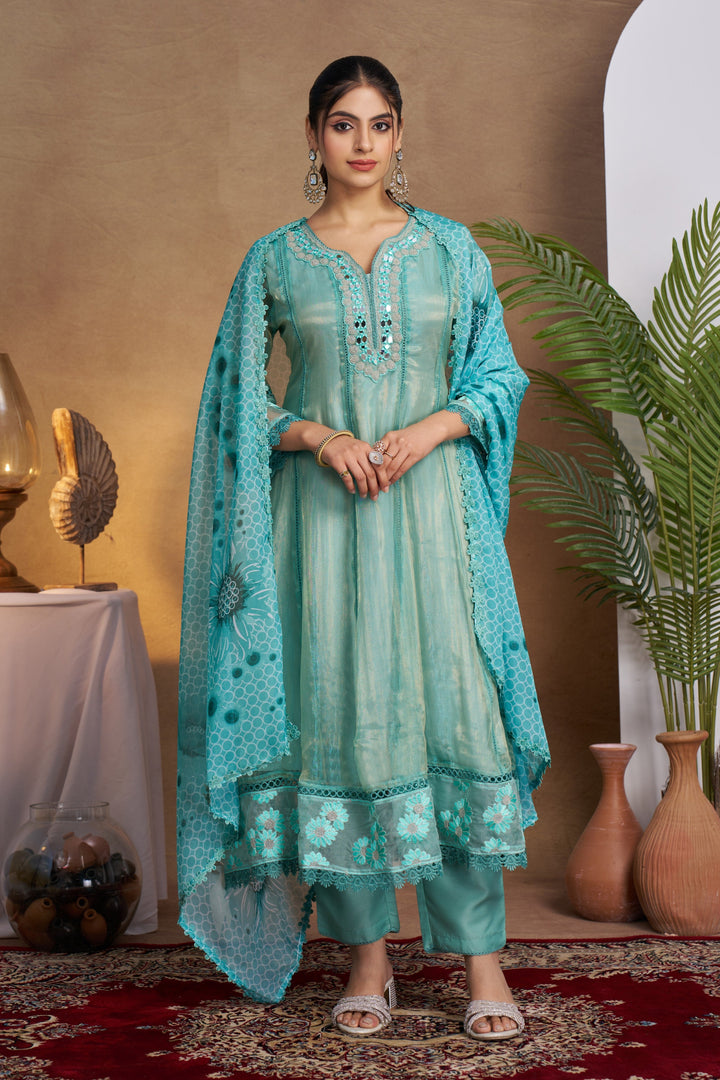 Anumeha Peacock Full Work Suit Set