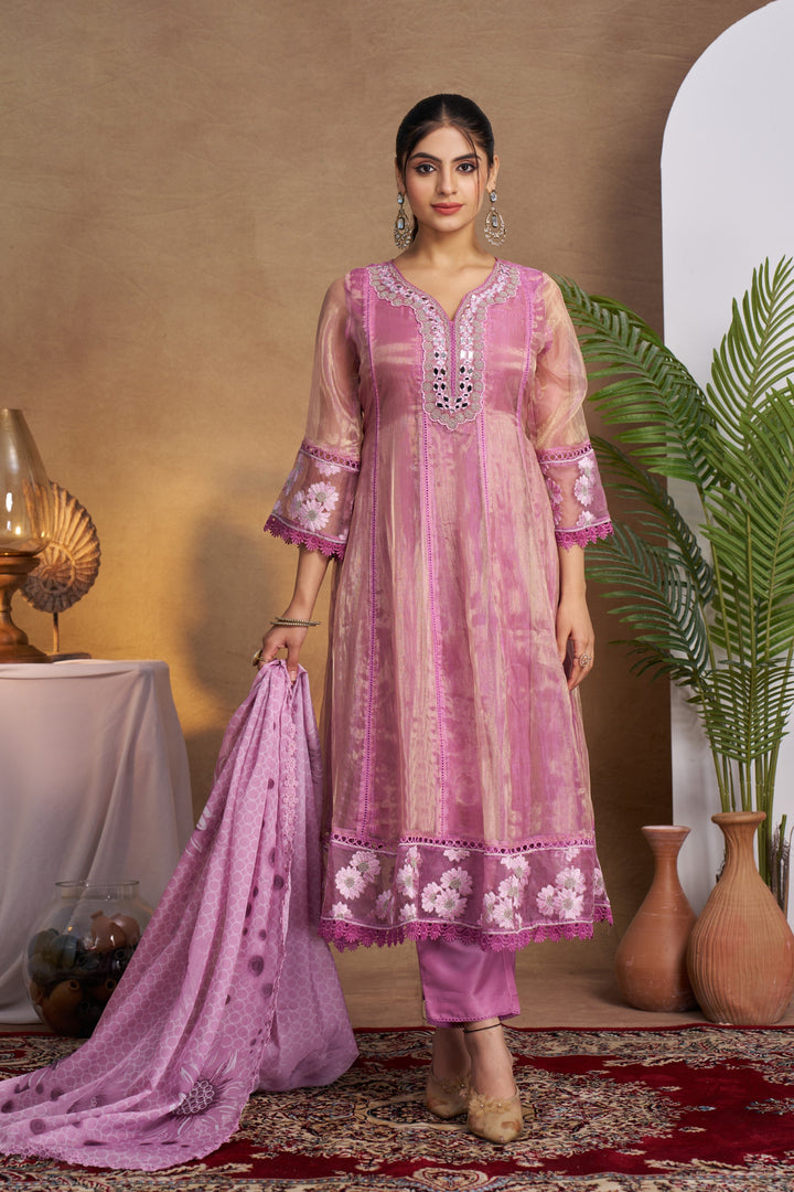 Anumeha Taffy Full Work Suit Set