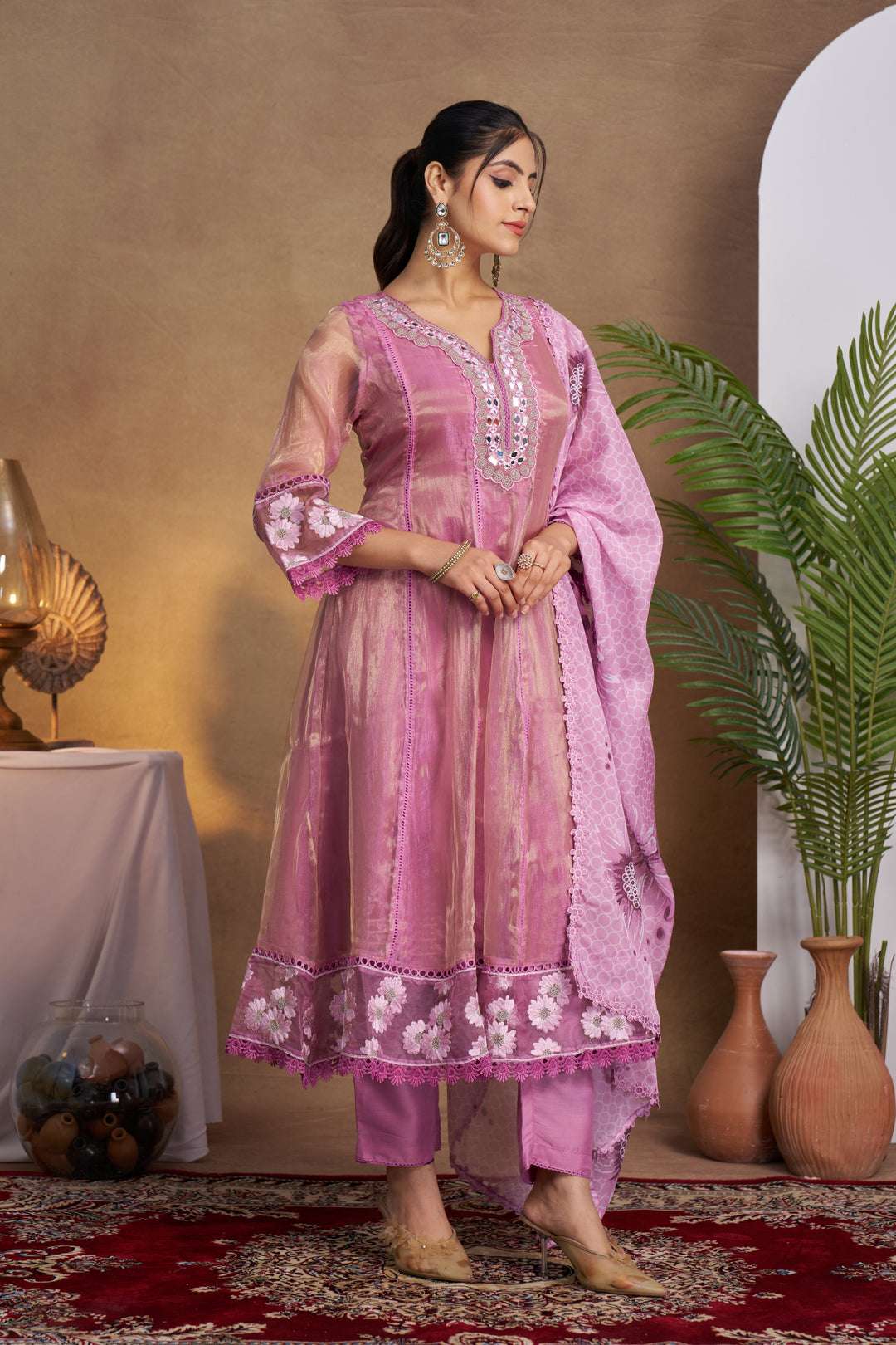 Anumeha Taffy Full Work Suit Set