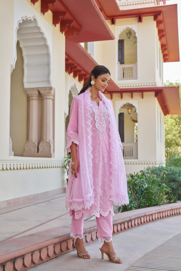 Anumeha Rouge Embroidery Suit Set