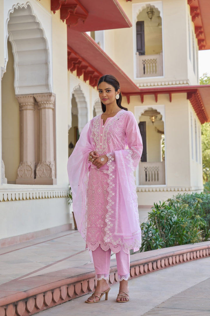 Anumeha Rouge Embroidery Suit Set
