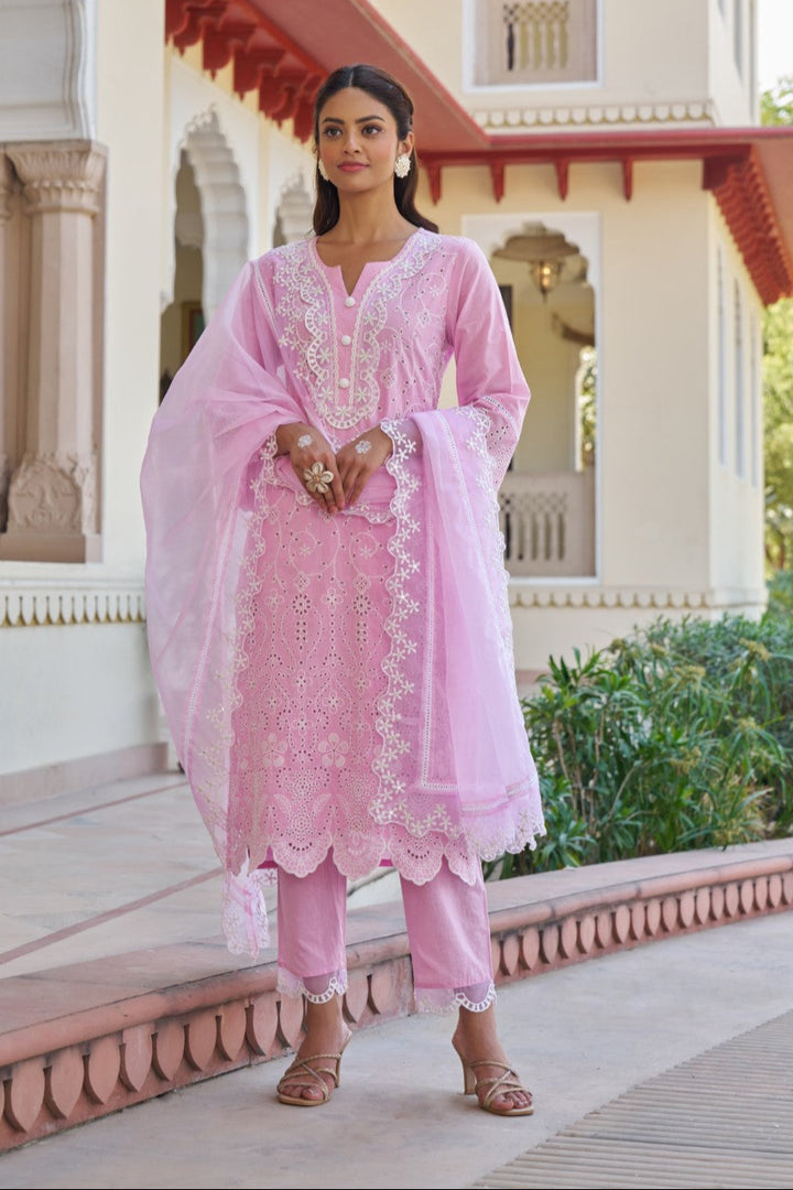 Anumeha Rouge Embroidery Suit Set