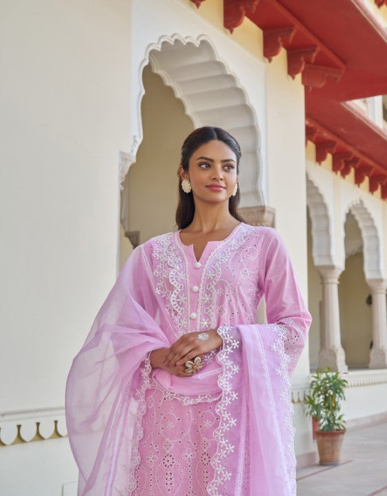 Anumeha Rouge Embroidery Suit Set