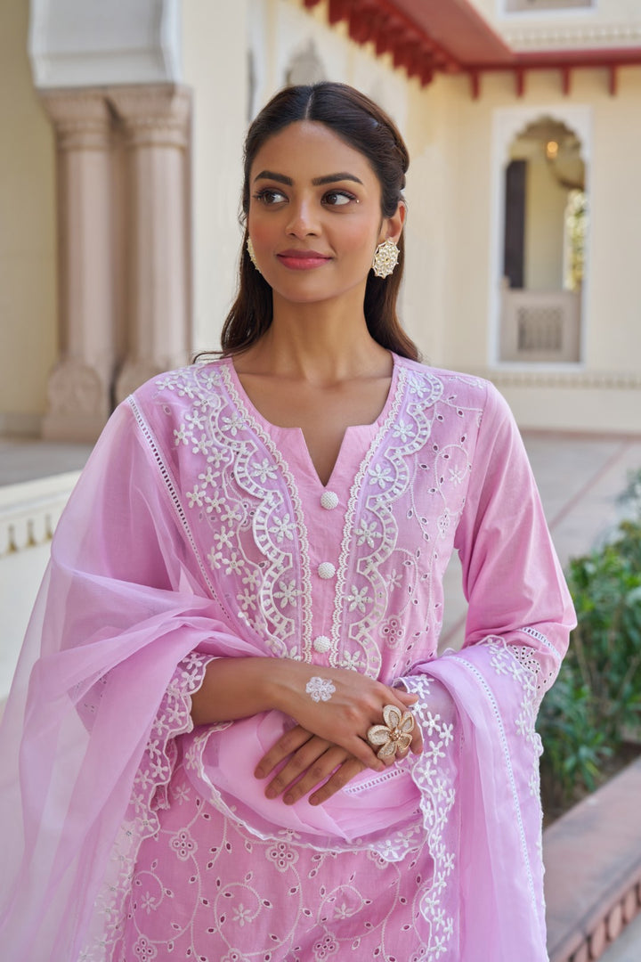 Anumeha Rouge Embroidery Suit Set