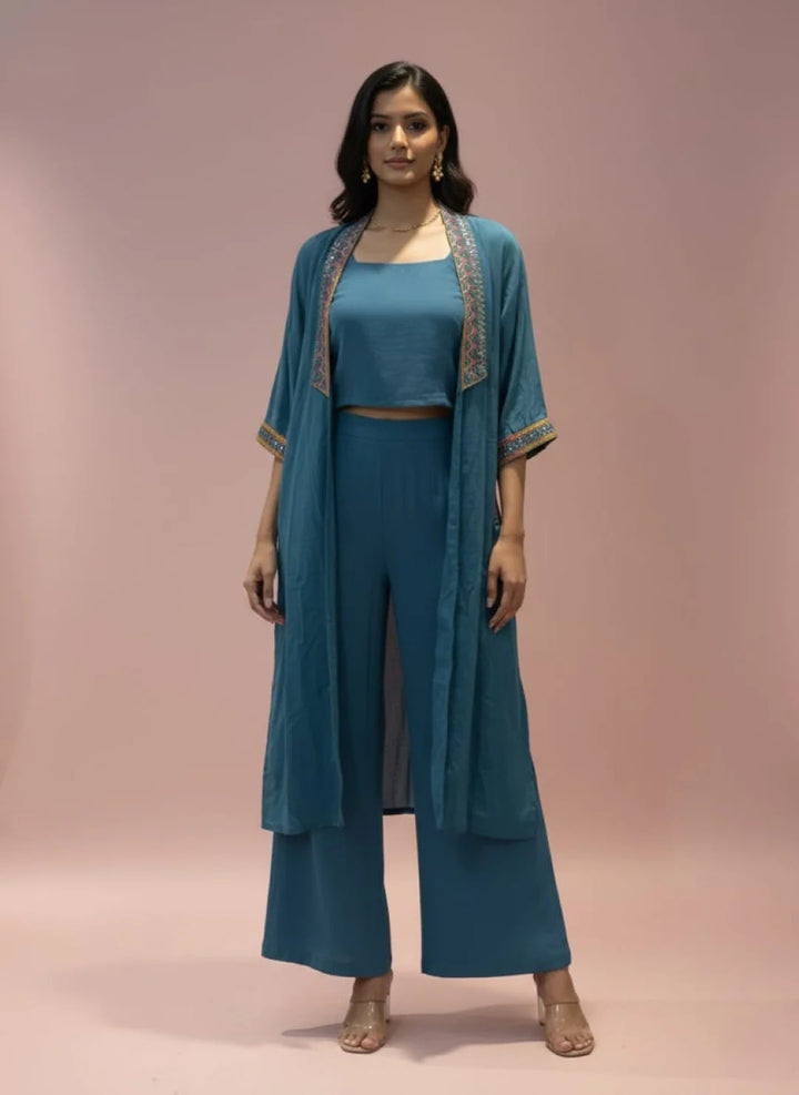 Chaitri Teal Fusion 3 pc set