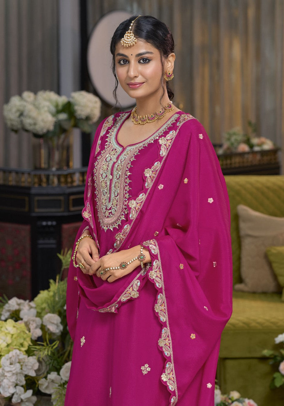 Shorba Rose Full Work Gharara Set