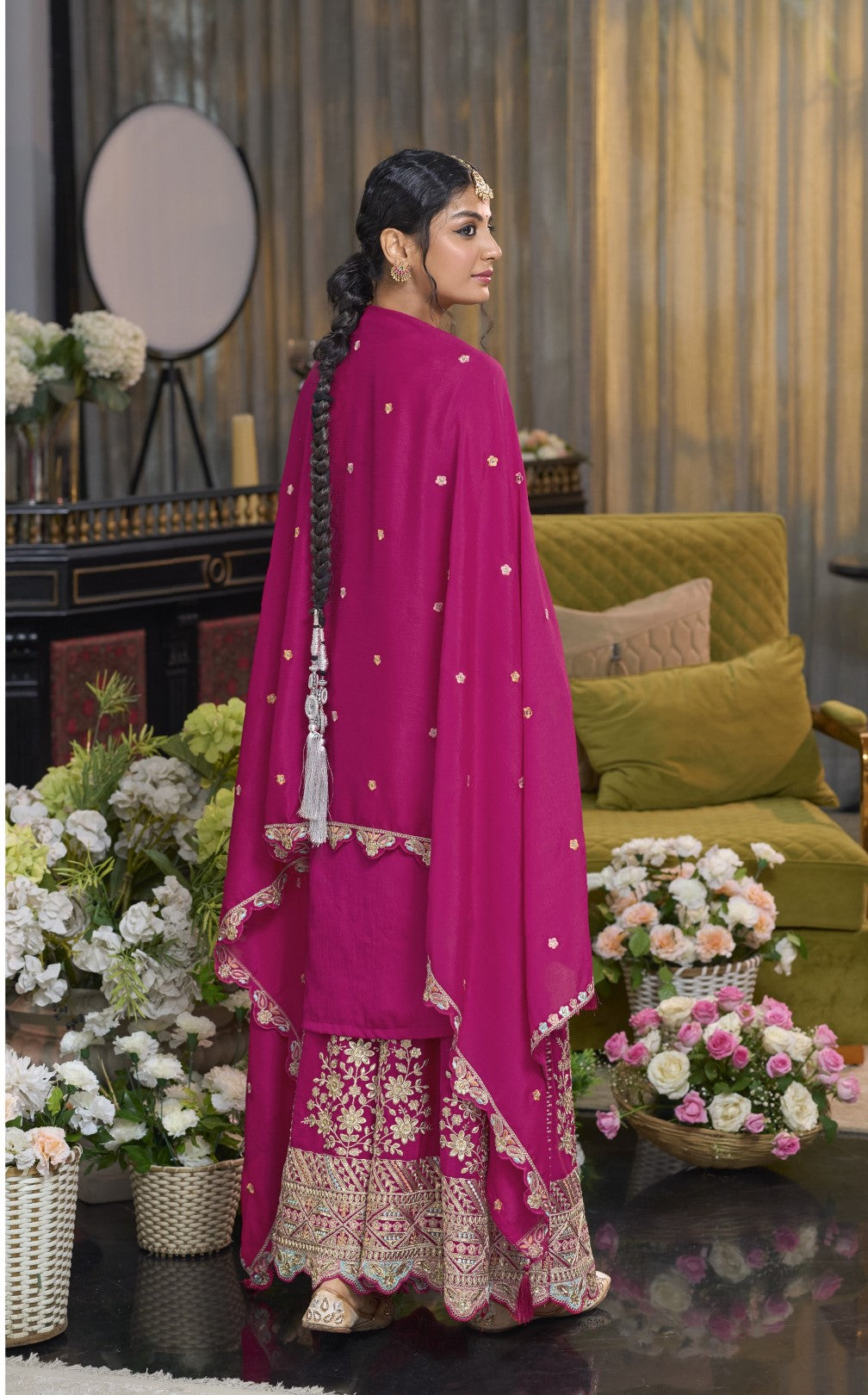 Shorba Rose Full Work Gharara Set