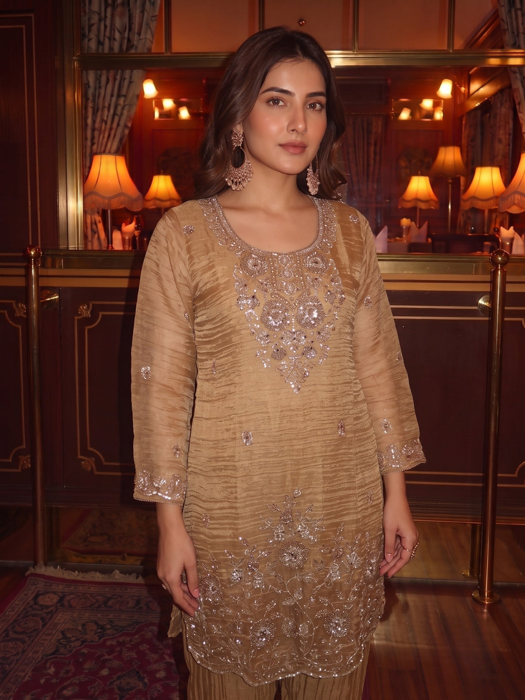 Salvi Russet Full Handowork Suit Set