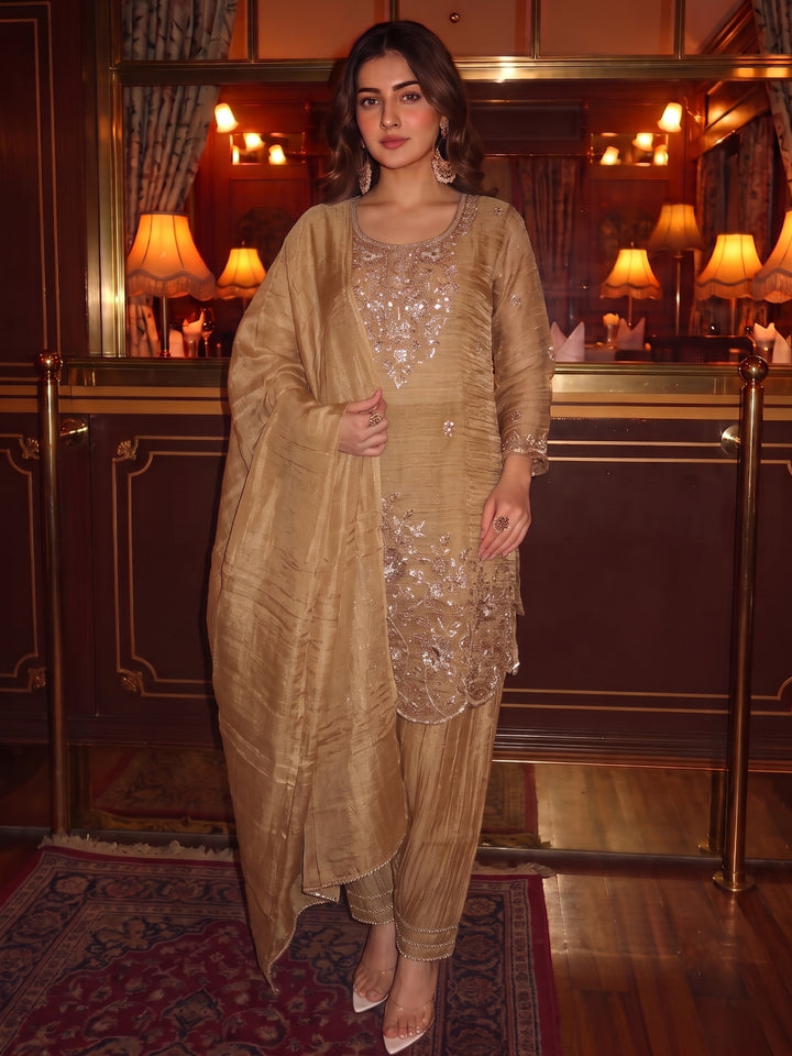 Salvi Russet Full Handowork Suit Set