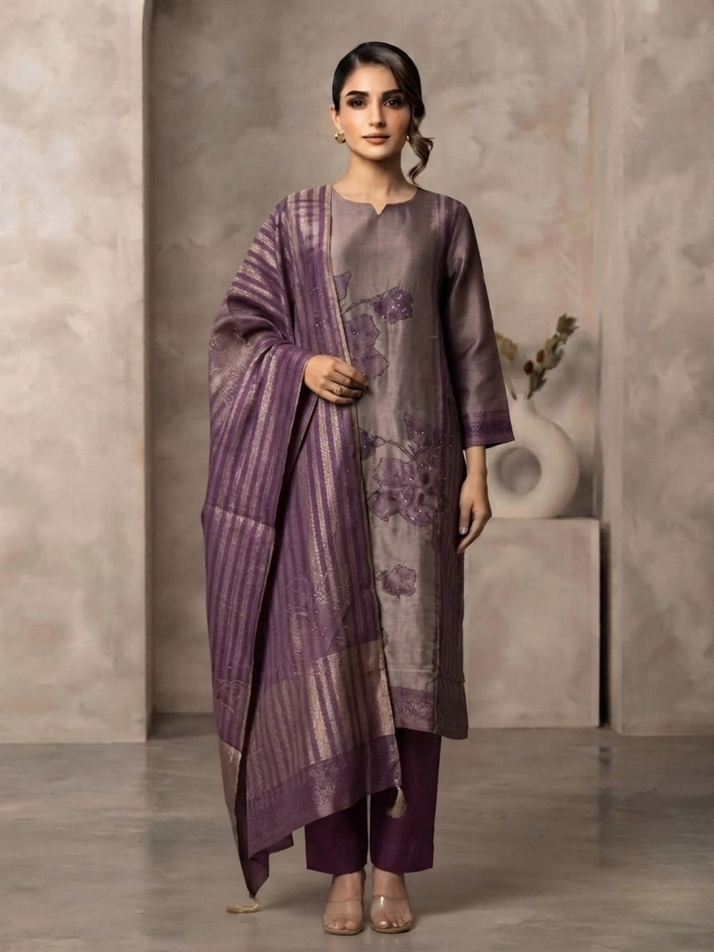 Salvi Thistle Heavy Handwork Festive Suit Set