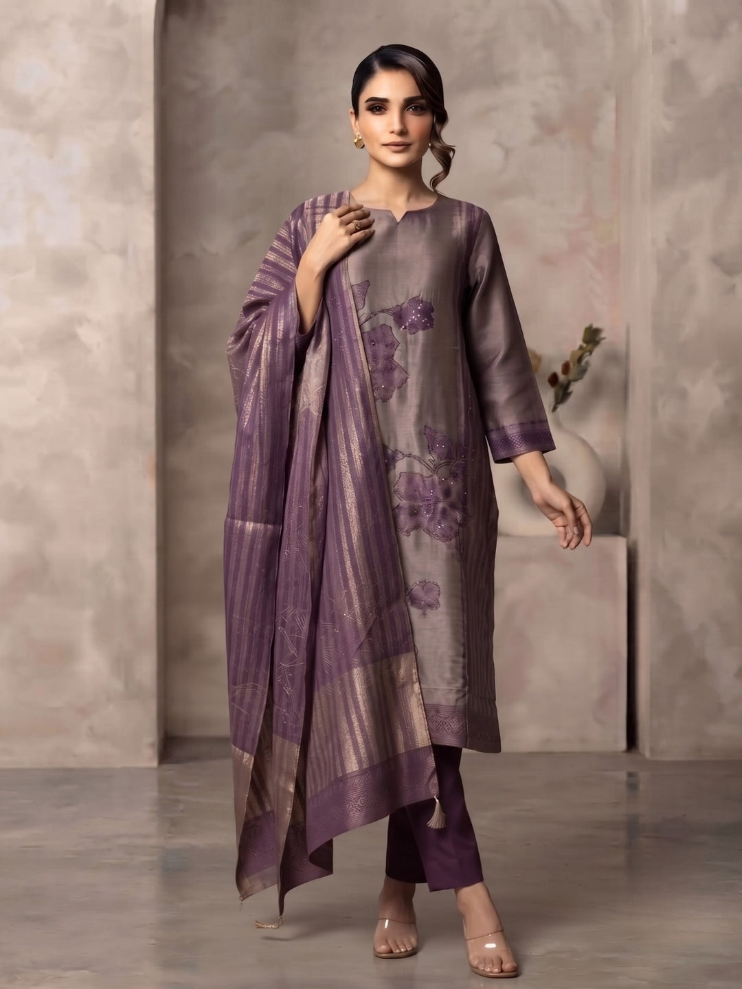 Salvi Thistle Heavy Handwork Festive Suit Set