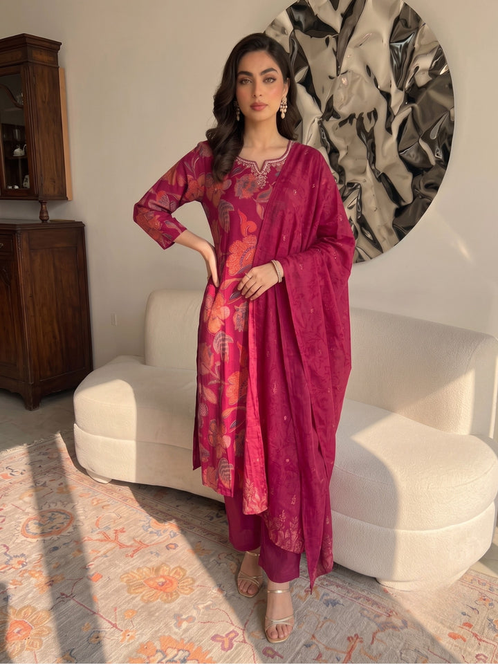 Sanjh Brink Printed Work Suit Set