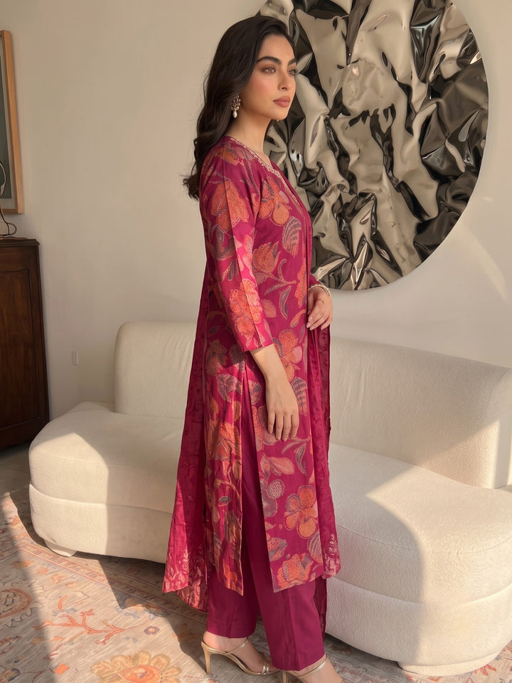Sanjh Brink Printed Work Suit Set