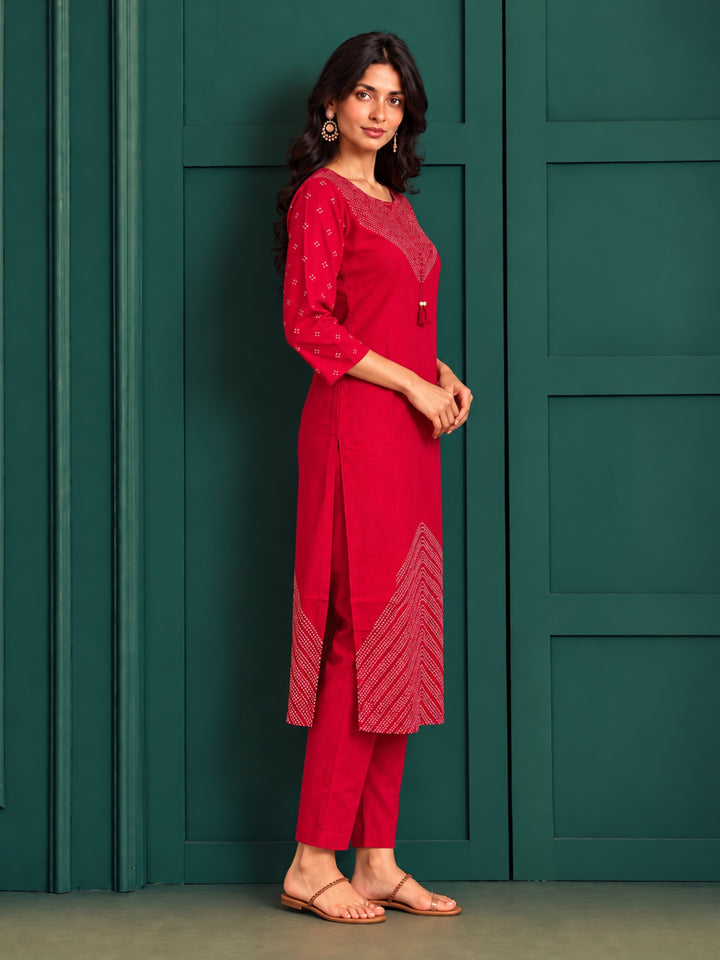 Sanjh Mandy Printed Work Suit Set