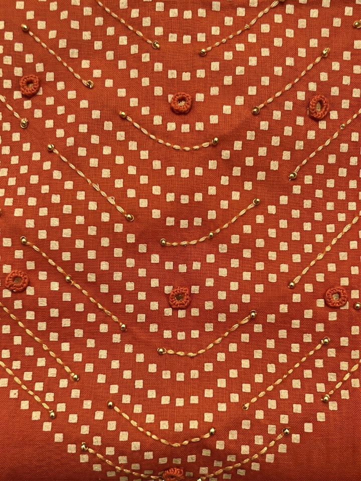 Sanjh Mango Printed Work Suit Set
