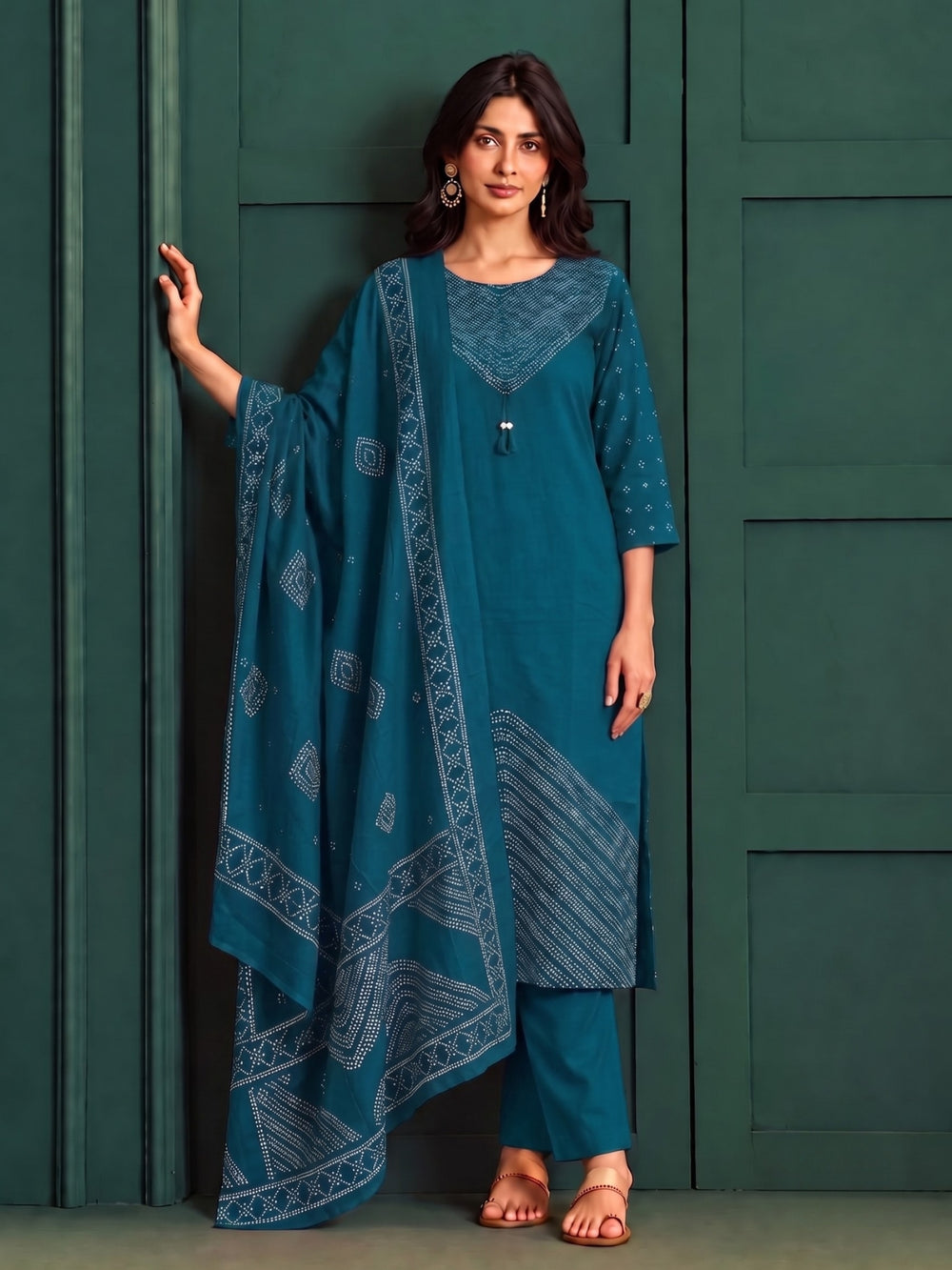 Sanjh Midnight Printed Work Suit Set