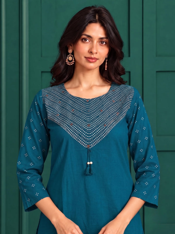 Sanjh Midnight Printed Work Suit Set