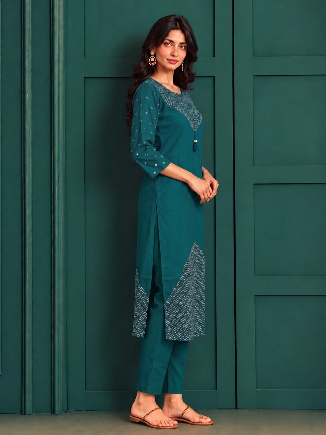 Sanjh Midnight Printed Work Suit Set
