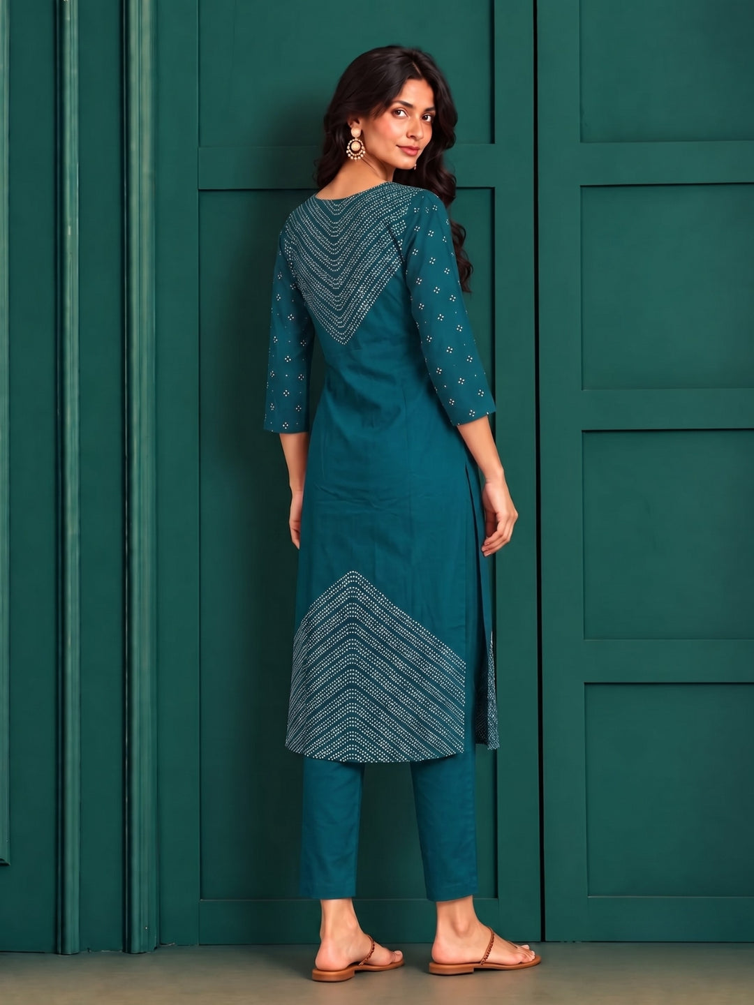 Sanjh Midnight Printed Work Suit Set