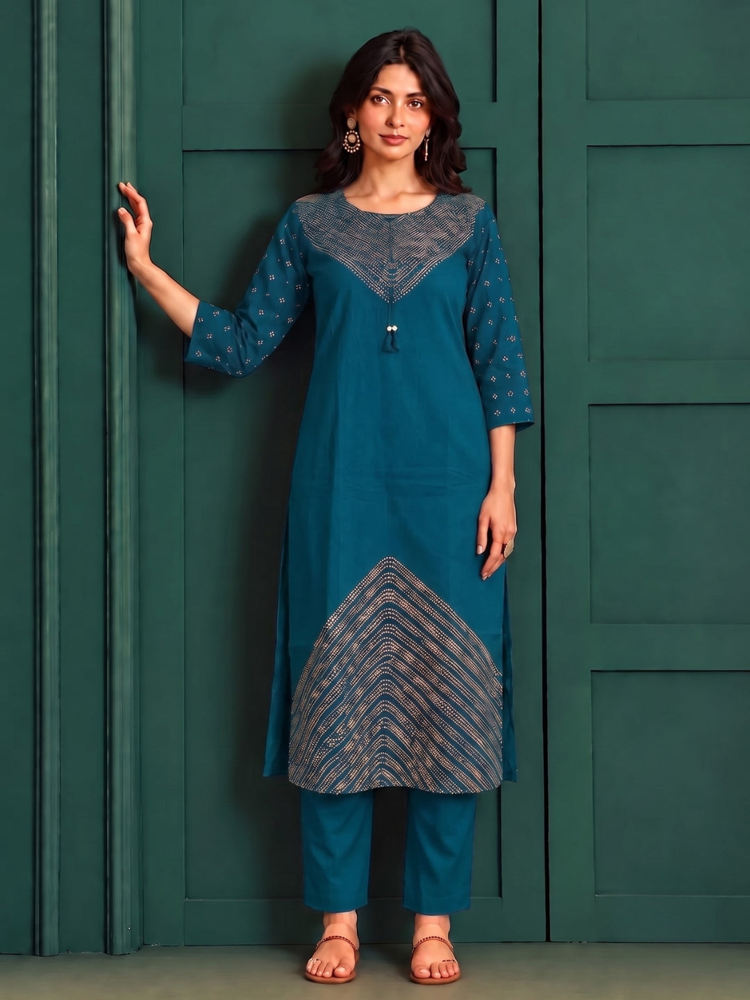 Sanjh Midnight Printed Work Suit Set
