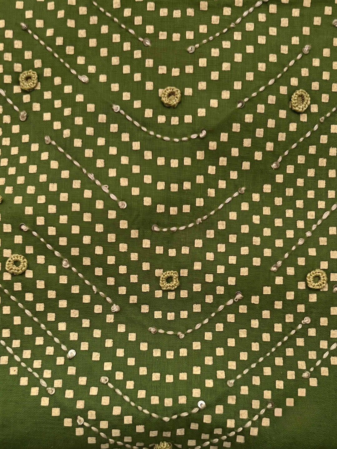 Sanjh Sage Printed Work Suit Set