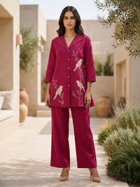 Sargi Cherry Embroidery Cotton Co-Ord Set