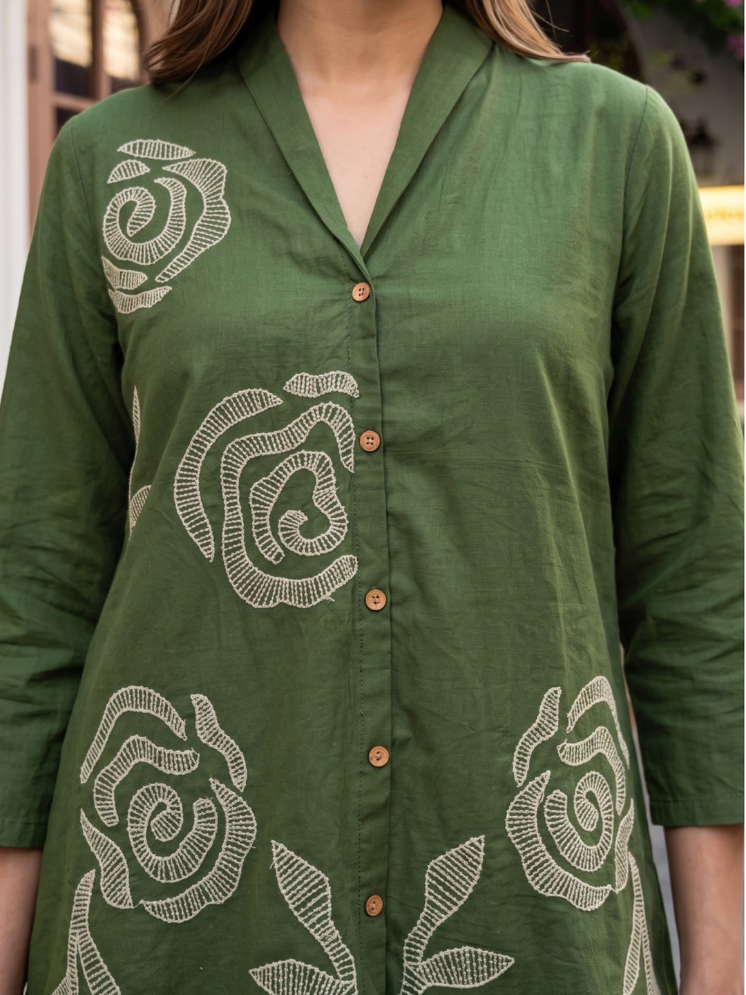 Sargi Forest Embroidery Cotton Co-Ord Set
